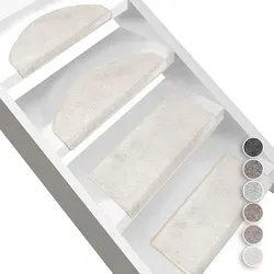 Stufenmatten Sundae Creme 20 23,5 x 65 cm Halbrund - Weiß