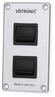 Votronic 1291 Schalter-Panel 2 x 16 A S - Smart Home Schalter-Panel von Votronic mit 2 EIN/AUS-Schaltern, belastbar bis 2x 8A oder 1x 16A, ideal zur flexiblen Steuerung von Geräten.