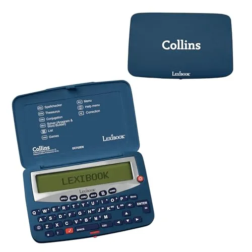 LEXIBOOK DC753EN Elektronische Pocket Rechtschreibprüfung - Praktische elektronische Rechtschreibprüfung für unterwegs. Mit Thesaurus, Kreuzworträtsel- und Anagrammlöser. Ideal für Wortspiele und zur Unterstützung beim Schreiben.