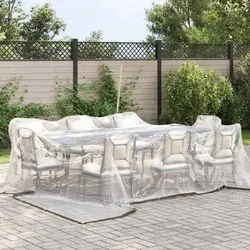 vidaXL Transparente Plane 5x5 m - Abdeckplane aus strapazierfähigem Polyethylen, wasserfest und mit praktischen Ösen für einfache Befestigung. Schütze deine Gartenmöbel und überprüfe das Abgedeckte dank 70% Transparenz.
