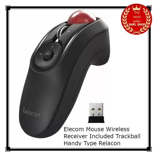 ELECOM Wireless Mouse Trackball Handy Type Relacon M-RT1DRBK - Kabellose Trackball-Maus in Schwarz für präzise Steuerung. Ideal für mobile Nutzung und komfortables Arbeiten ohne Kabelsalat.