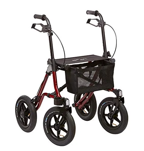Dietz Rehab TAiMA XC Luftbereifter Rollator - Leichter Rollator mit nur 9,8 kg Eigengewicht, belastbar bis 150 kg, faltbar und mit Ankipphilfe für müheloses Überwinden von Hindernissen.
