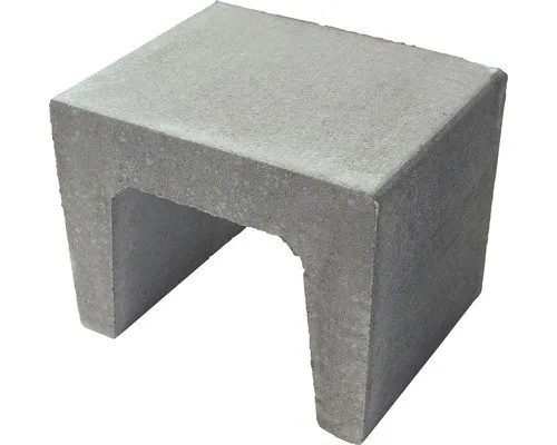 Beton U-Stein grau 40 cm x 40 cm x 40 cm - Kanteneinfassungen, robuster Winkelstein aus Beton in eleganter grauer Farbe, ideal für Garten- und Landschaftsgestaltung.