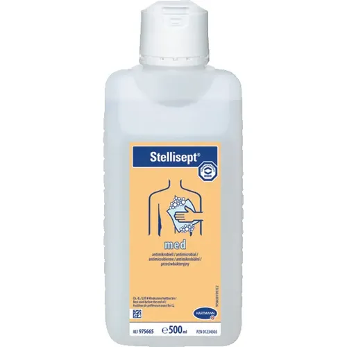 Paul Hartmann Stellisept med 500 ml - Antimikrobielle Waschlotion - Praktische Waschlotion für Körper und Haar mit schneller Wirkung. Für eine sanfte Reinigung und Hautverträglichkeit ohne Farbstoffe und Alkohole.