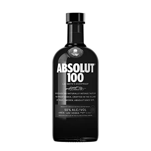 Absolut 100 Vodka 0,7l - Hochprozentiger Genuss - Wodka mit 50% Vol., ideal für Cocktails oder pur, bietet intensiven Geschmack und hohe Qualität.