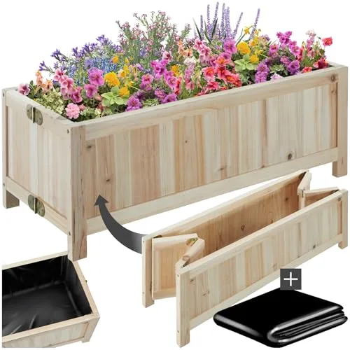 tectake® Hochbeet Holz - 30l, 70 x 30 x 25 cm - Dünger für Hochbeete, aus robustem Tannenholz, ideal für Balkon, Terrasse oder Garten, perfekt für Gemüse, Kräuter und Blumen.