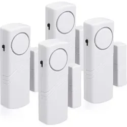 kwmobile Fensteralarm Set - 4er Einbruchschutz mit 100dB Alarm - Tür- & Fenstersensoren: Effektiver Einbruchschutz mit 4 akustischen Alarmen, kinderleichte Anbringung ohne Bohren und ein 100dB lauter Alarm zur Abschreckung von Einbrechern.