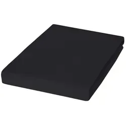Janine Topper-Spannbetttuch Schwarz 200x200 cm - Hochwertiges Bettlaken in Schwarz, bügelfrei und formstabil für höchsten Komfort. Ideal für Allergiker dank pflegeleichter Eigenschaften. Perfekte Ergänzung für Ihr Schlafzimmer!