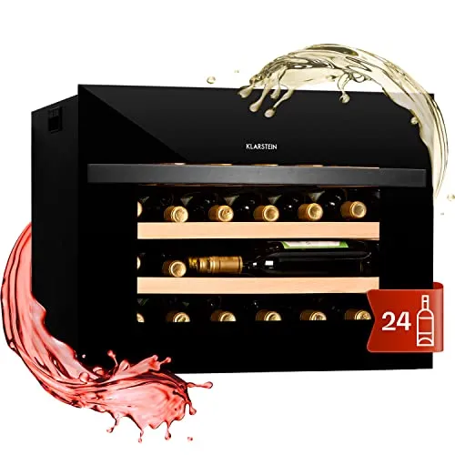 Vinsider 24 Built-In Uno Weinkühlschrank - Eleganter Weinkühler für 24 Flaschen - Weinkühlschränke mit Glastür und stilvoller Innenbeleuchtung, ideal für Weinliebhaber, die ihre Weine perfekt präsentieren und kühlen möchten.
