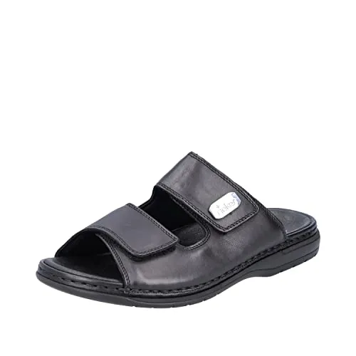 Rieker Herren Sandalen 25590 - Bequeme Pantolette - Clogs & Pantoletten für Herren, mit weicher Innendecksohle und individuell verstellbaren Klettverschlüssen für optimalen Tragekomfort.