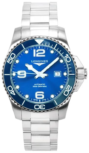 Longines HydroConquest Automatische Taucheruhr L3.782.4.96.6 - Armbanduhren für Herren, wasserdicht bis 300m, mit Saphirglas und Edelstahlgehäuse - ideal für Taucher und Abenteurer.