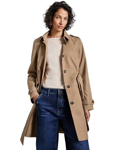 Street One Trenchcoat für Damen, Gr. 36, braun - Eleganter Trenchcoat für Damen mit Bindegürtel und stilvollem Twill-Stoff. Ideal für jeden Anlass, um deinen Look bei jedem Wetter zu vervollständigen.