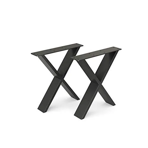 Vicco Tischbein X-Form, Schwarz, 40 x 42 cm - Moderne X-förmige Tischbeine aus robustem Stahl, ideal für Esszimmertische und im Loft-Stil. Stabil und langlebig, perfekt für eine stilvolle Atmosphäre in Ihrem Zuhause.