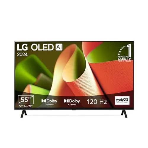 LG OLED55B4ELA TV 55 Zoll - 4K OLED Fernseher mit α8 4K AI-Prozessor für atemberaubende Bildqualität und Dolby Vision für ein kinogleiches Erlebnis. Ideal für Gaming mit bis zu 120Hz und Unterstützung für Nvidia G-Sync.