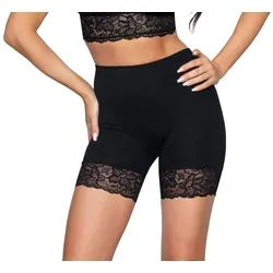 Alkato Lange Unterhose Longpants mit Spitze Miederpants Unterhosen mit Bein schwarz M