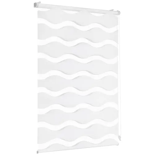Doppelrollo Wellen Duo-Rollo Klemmfix 90x100cm - Rollos mit Klemmträger, Montage ohne Bohren möglich. Stufenlos verstellbar für eine individuelle Lichtregulierung in Ihrem Raum.