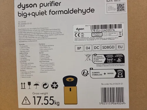 DYSON BP04 Purifier Big+Quiet Formaldehyde - Luftreiniger für große Räume bis 100 m², mit HEPA-13 Filter, 10 Geschwindigkeitseinstellungen und App-Steuerung für optimale Luftqualität.