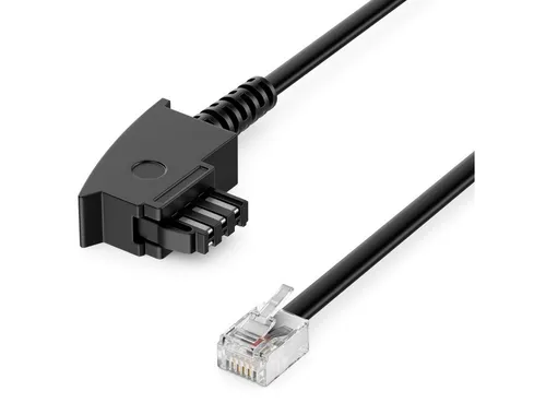 deleyCON deleyCON 10m Telefonkabel TAE-F auf RJ11 Stecker 6P4C Analoge LAN-Kabel
