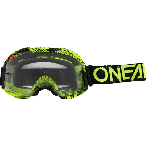 O'Neal B-10 Attack Goggle - Gelb, One Size - Sportbrillen für optimale Sicht und Schutz beim Motocross, mit einem stylischen gelben Design und Anti-Beschlag-Technologie.