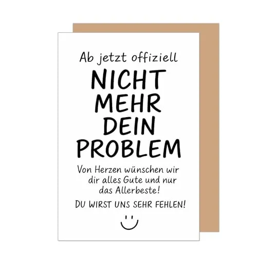 Edition Seidel Premium Glückwunschkarte zum Abschied mit Umschlag. Abschiedskarte mit Spruch Grußkarte Karte Ruhestand Jobwechsel Arbeit Mann Frau Kollege Kollegin Freunde Wünsche (AS162 SW025)