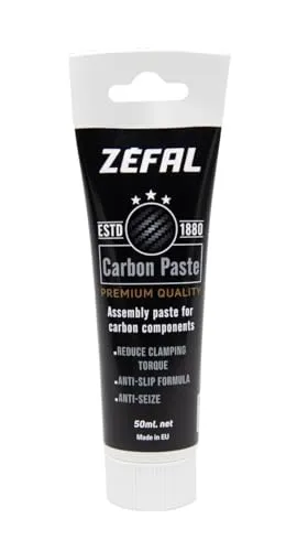 ZEFAL Carbon Paste Fahrrad - Anti-Friktions-Montagepaste für Carbon-Komponenten - 50 ml - Hochwertige Montagepaste für Carbonteile, die Rissbildung verhindert und Geräusche reduziert. Ideal für Sattelstützen und Lenker. Witterungsbeständig und schont die Komponenten. Hergestellt in Frankreich mit geprüfter Qualität.