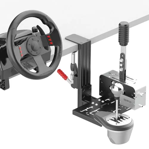 Universal Schreibtisch Halterung Für Racing Sim Shifter Handbremse Kompatibel mit Logitech G Driving Force Shifter, Thrustmaster TH8A Shifter&TSS Handbremse, Fanatec ClubSport Shifter, USB Handbremse