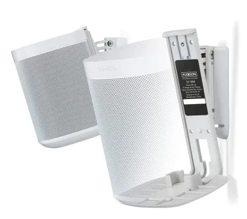Flexson Wandhalterung für Sonos One, One SL und Play:1 - Weiß (Paar) - TV-Wand- & Deckenhalterungen mit cleverem Design für nahtlose Kabelführung und sichere Befestigung. Ideal für die optimale Ausrichtung Ihrer Lautsprecher.
