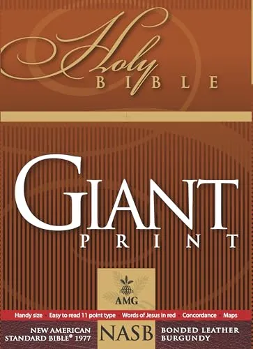 B-NS-AMG BUR RL HANDY SIZE: New American Standard Bible, Burgundy, Bonded Leather, Giant Print, 1977 Edition (Amg Giant Print Handy-Size Bibles)