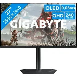 GIGABYTE MO27Q2 Gaming Monitor 68,6 cm (27 Zoll) - Gaming Monitor mit 165Hz Bildwiederholrate für flüssige Action und ultra-schnelle Reaktionszeiten, ideal für Gamer.