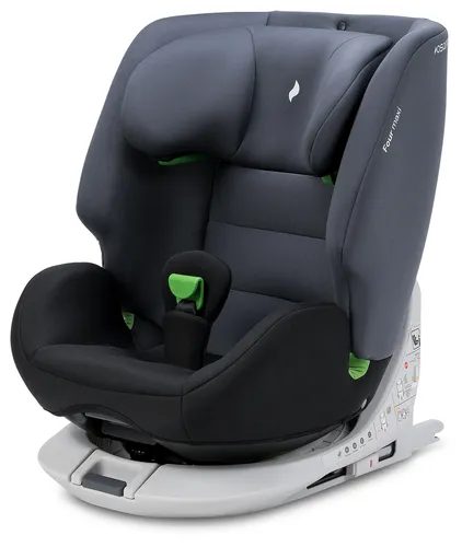 Kinderautositz Four maxi i-Size - Nero - Kindersitz mit 180° Drehbarkeit für einfachen Ein- und Ausstieg, 4 verstellbare Positionen bis 125 cm und optimiertem Seitenaufprallschutz durch Memoryschaum. Ideal für Sicherheit und Komfort!