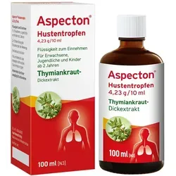 Aspecton Hustentropfen 100 ML - Pflanzliches Arzneimittel zur Linderung von Erkältungsbeschwerden und zähflüssigem Schleim. Ideal bei akuter Bronchitis – einfach einnehmen, unverdünnt oder in Wasser.
