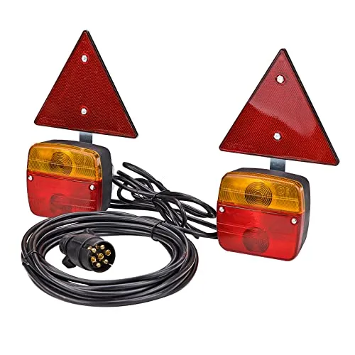 DEMA PKW Auto Anhänger Magnet Beleuchtungssatz 12V - Rücklicht-Komplettset mit starkem Magnet für optimalen Halt, inklusive Blink-, Brems- und Schlussleuchte, komplett montiert und straßenzugelassen.