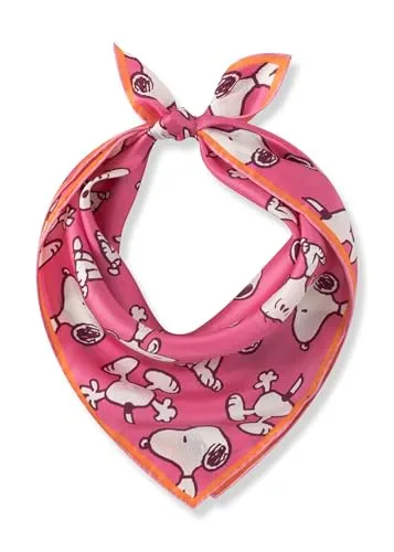 CODELLO Damen Nicki Seidenschal Snoopy All Over - 53x53 cm - Hochwertiger Nicki Seidenschal mit Snoopy-Motiv, ideal für stilvolle Akzente und vielseitige Tragemöglichkeiten. Perfekt für jede Jahreszeit.