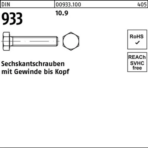 50er PACK(Stk)  000933100000120070 Sechskantschraube DIN 933 VG M 12 x 70 10.9