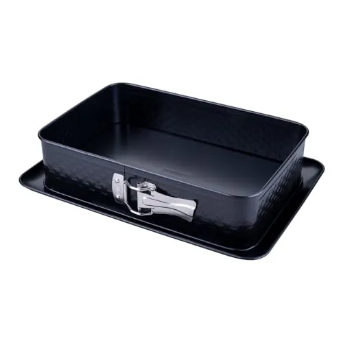Zenker Rechteck-Springform 28 x 18 cm – Herz-Prägung für besondere Anlässe - Rechteckige Kuchenpfannen, PFAS-frei mit einzigartiger Herz-Prägung, ideal für Valentinstag und Muttertag, unterstützt "Ein Herz für Kinder".