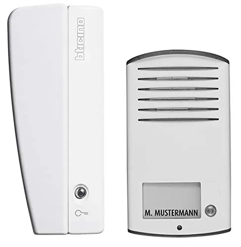 BTICINO Audio Sprechanlagen-Set für 1-Familienhaus - Gegensprechanlagen-Set mit wetterfester Türstation LINEA 2000 und eleganter SWING-Hausstation. Ideal für sichere Kommunikation und Türöffnung im eigenen Zuhause.
