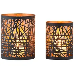 Marrakesch Orient & Mediterran Interior Teelichthalter 2er Set - Teelichthalter im skandinavischen Design, handgefertigt aus hochwertigem Metall. Perfekt für jede Einrichtung und vielseitig einsetzbar – für eine stilvolle Atmosphäre in jedem Raum.