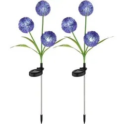 LED Solarlampe Pusteblume 2er Set - Außenleuchte Gartendeko - Lampen - Atemberaubende Solarleuchten aus Edelstahl und Kunststoff, die eine warme Atmosphäre schaffen. Spritzwassergeschützt, mit einzigartigem Design und einfacher Bedienung durch Schiebeschalter.