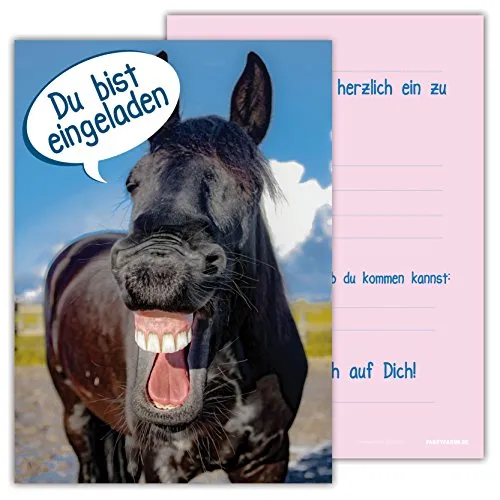Partycards Einladungskarten Kindergeburtstag Mädchen und Junge, 12 Stück, Postkartenformat A6, Kinder Einladungskarten Geburtstag, Einladungskarten Kindergeburtstag Junge