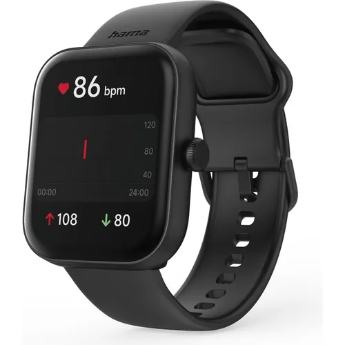 Hama Smartwatch 5000, Telefonfunktion, Schlafanalyse, wasserdicht, 1,65", SW. (00178614)