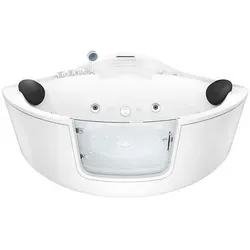 AcquaVapore Whirlpool Pool Badewanne W60-TH 140x140cm - Sanitäranlagen & Zubehör – Genießen Sie höchsten Komfort mit dieser Eckwanne, die über eine Tür und leistungsstarke Pumpen für optimale Massageeffekte verfügt.