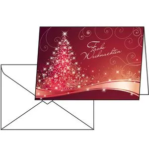 Sigel Weihnachtskarte DS019, Christmas Swing, 105 x 148mm (A6), Klappkarte mit Umschlag, 25Stück