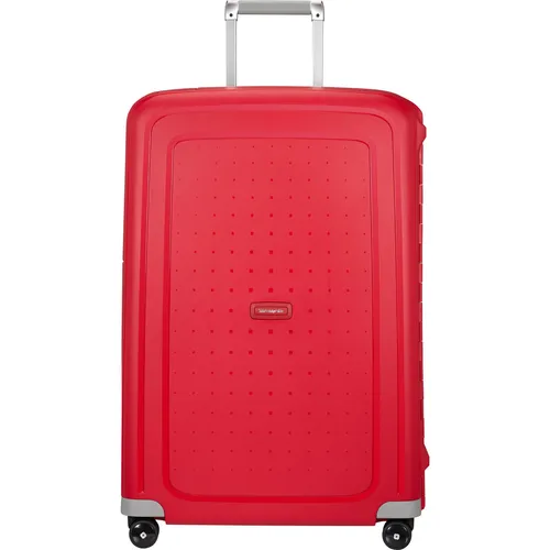 Samsonite S'Cure Spinner 75 cm Crimson Red - Trolley mit 102 Litern Volumen, kratz- und stoßfest aus Polypropylen, TSA-Zahlenschloss für Sicherheit und 360° drehbare Räder für müheloses Manövrieren.