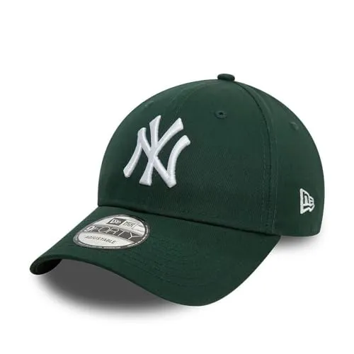 New Era New York Yankees MLB League Essential Cap - Verstellbare 9Forty in Grün Weiß - Hüte, Kappen & Mützen für Baseball-Fans | Offizielle 9Forty Cap mit gesticktem Teamlogo, ideal für jeden Fan und anpassbar dank verstellbarem Verschluss.