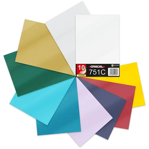  DIN A4 Bögen 10er Set Bunt 29,7x21cm ORACAL 751C Folie Auto Plotter 20,47€/m²