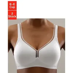 petite fleur T-Shirt-BH (Packung, 2 Stück) ohne Bügel aus Baumwolle, Basic Dessous weiß 80
