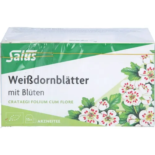 Bio Salus Weißdornblätter mit Blüten Tee 15 Filterbeutel - Aromatischer Kräutertee aus Bio-Weißdornblättern und Blüten, ideal für entspannende Teemomente. Genießen Sie den vollen Geschmack in praktischen Filterbeuteln.