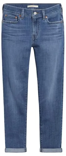 Levi's Damen Mid Rise Boyfriend Jeans, Cobalt Layer, 28W / 30L - Jeans mit entspanntem Schnitt und mittlerer Leibhöhe, bietet spürbare Dehnbarkeit für verbesserten Komfort und bleibt formstabil. Ideal für lässige Looks.