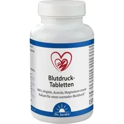 Dr. Jacob's Blutdruck-Tabletten mit Arginin, Magnesium und Kalium - 126 stk - Kaliumpräparate mit optimaler Synergie der Inhaltsstoffe, unterstützt die Blutdruckregulation dank L-Arginin und wichtigen Mineralstoffen.