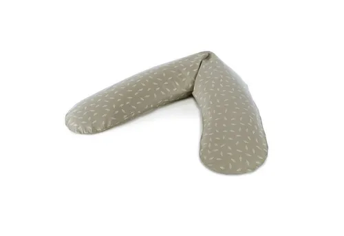 Theraline Stillkissen Das Original - Beige mit Bezug - Kissen für stillende Mütter, bietet optimalen Halt und Komfort dank formstabiler Mikroperlenfüllung und waschbarem Baumwollbezug.